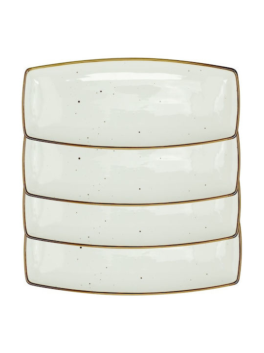 Raki Arizona Rectangular Serving Platter Made of White Porcelain 36x15cm