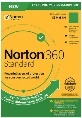 Norton 360 Standard За 1 Устройство и 1 Год Използване (Електронен Лиценз)