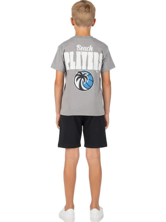 Kids Set with Shorts Summer 2 Pieces Gray beach