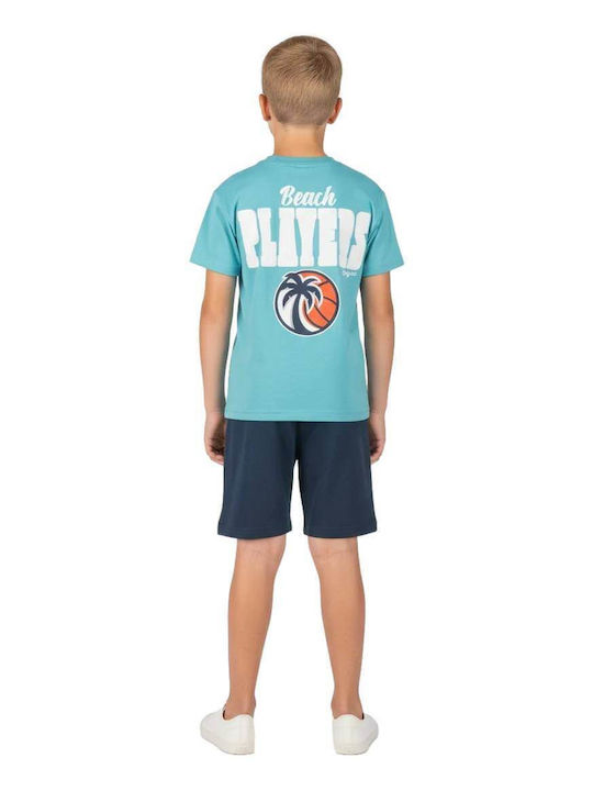 Kids Set with Shorts Summer 2 Pieces Turquoise Beach