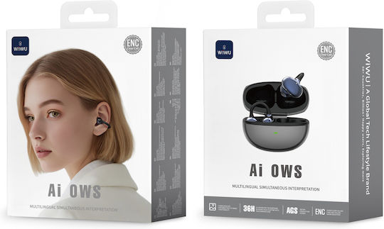 Wiwu Ai306 Open Ear Bluetooth Handsfree Ακουστικά με Θήκη Φόρτισης Μαύρα