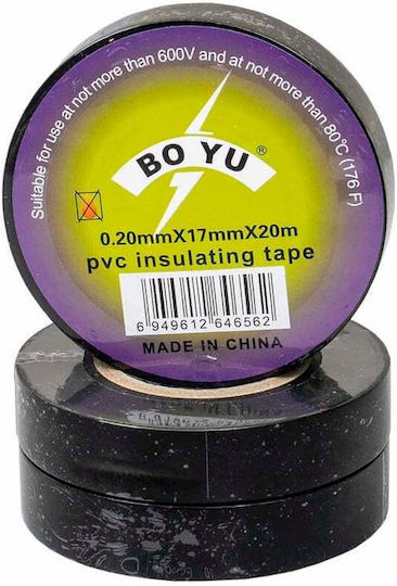 Set 3 Stück Schwarz Elektrische Isolierbänder 0.2x1.7mm 20m Z-tools Zts 8267n_3