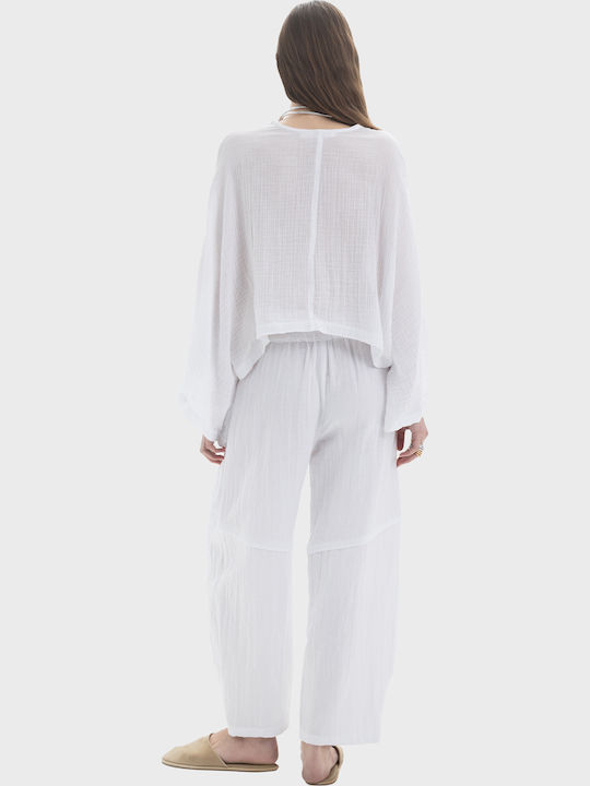 Women's Fabric Trousers White