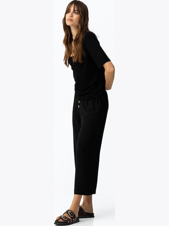 Damen Hochbund Pantaloons mit Gummiband Schwarz