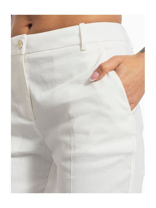 Bello Damen Stoffhose in Schlank Passform Weiß