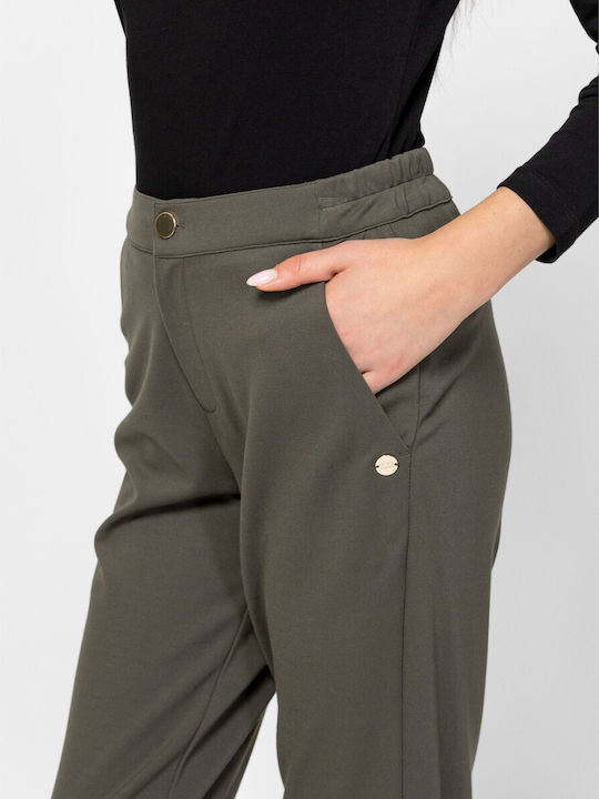 Women's Fabric Trousers Olive