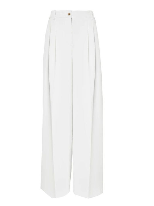 Pantaloni Dama Crep Croială Regular Alb