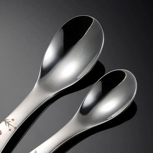Pandaboo Set Baby Cutlery from Metal in Case Transparent 2 Pieces