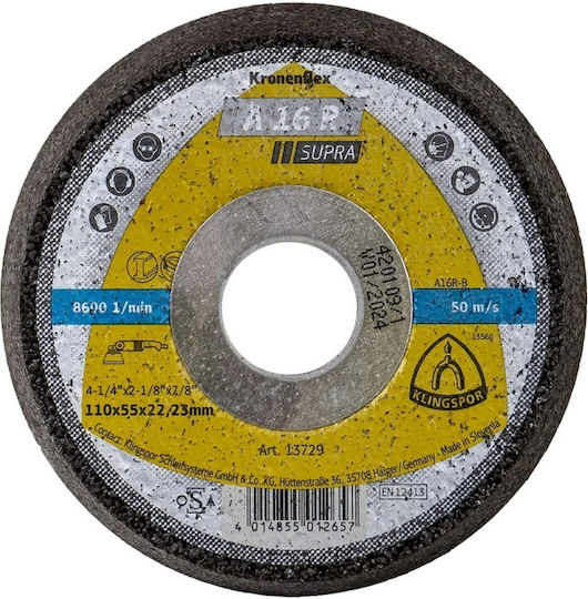 Disc Potrivit Pentru Polizor Unghiular Klingspor A 16 R Supra 110x55x22.23mm Ext 13729