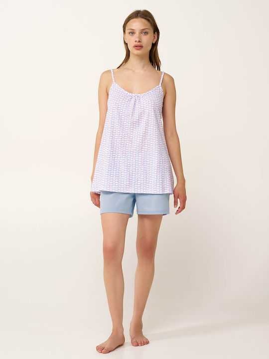 Vamp Καλοκαιρινό Βαμβακερό Babydoll Blue Kentucky Vamp Καλοκαιρινό Βαμβακερό Babydoll Blue Kentucky