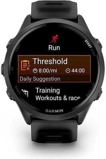Garmin Forerunner 570 Алуминий 47мм Водоустойчив Смарт часовник с Пулсометър (Сив алуминий с полупрозрачна черна/черна каишка)