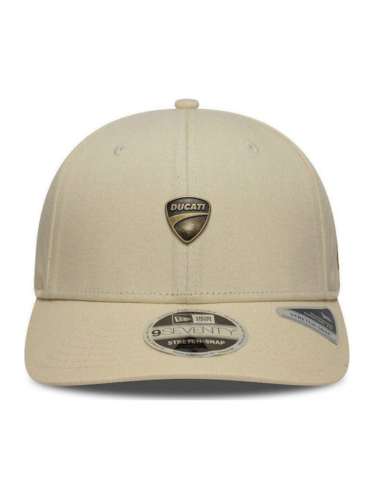 60771913 New Era Ducati Motor Logo 9seventy Stretch Snap Cap Light Beige Color