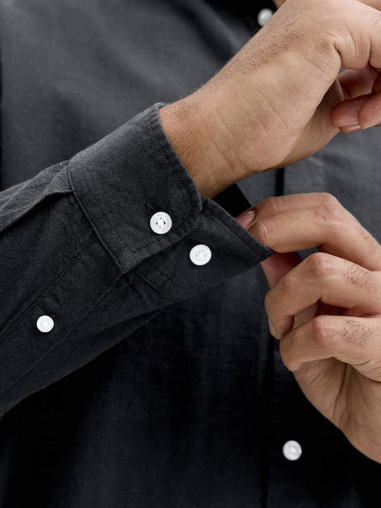 Jack & Jones Cămașă din in Regular Fit Negru Jack & Jones Cămașă din in Regular Fit Negru