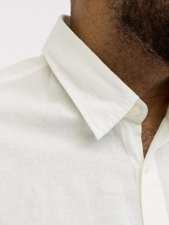 Jack & Jones Λινό Πουκάμισο White