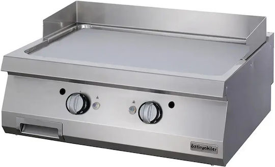 Oztiryakiler LPG Commercial Flat Top Griddle 80x90x28cm 18kW with Flat Chrome Plate