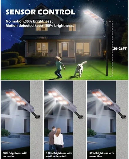 Langleuchte Led Solarstraßenlampe Metallarm 400 W Automatische Steuerung Ip65