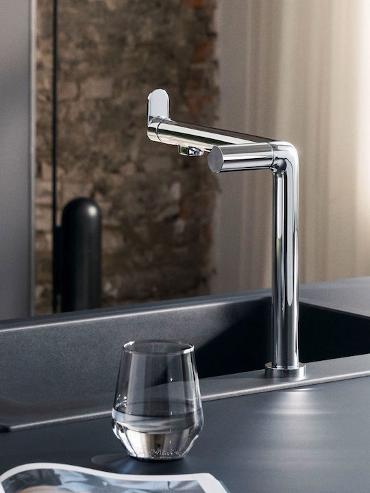 Hansgrohe Aqittura M91 Küchenarmatur Platzierung mit herausziehbarer Brause Silber