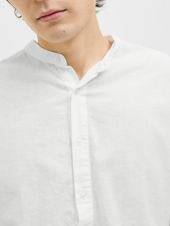 Long Sleeve Linen Shirt White