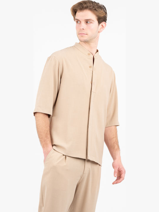 Μακρυμάνικo Overshirt Morrone Beige 300-26-MORRONE