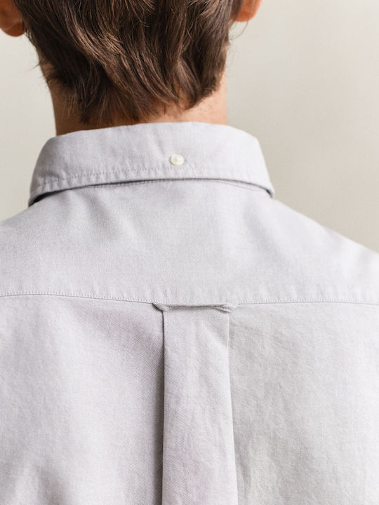 Long Sleeve Cotton Shirt in Regular Fit Gray