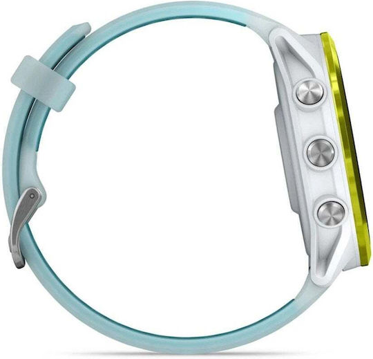 Garmin Forerunner 570 Aluminum 47mm Waterproof Smartwatch with Heart Rate Monitor (Amp Yellow Aluminum with Translucent Whitestone/Turquoise Band)