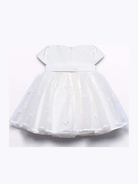 Mädchenkleid Kurzärmelig Tüll Beige