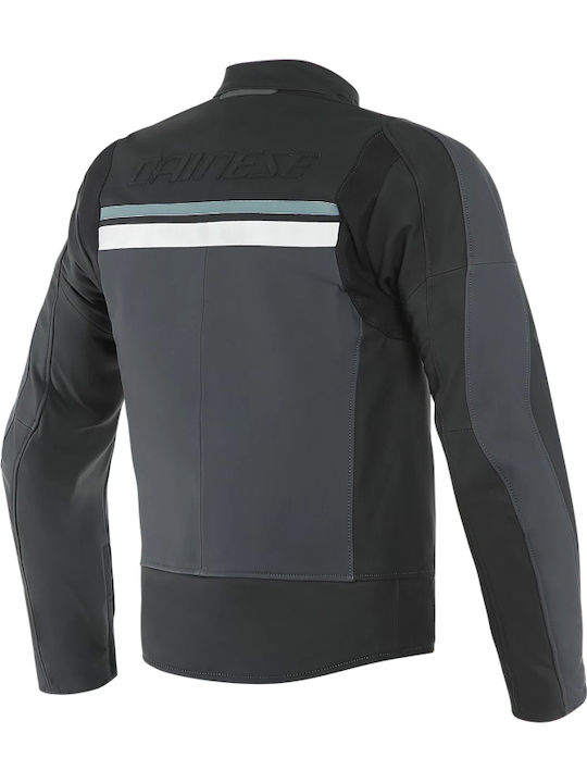 Dainese HF 3 Leather Men's Riding Jacket 4 Seasons Black/Glacier Grey Dainese HF 3 Leather Men's Riding Jacket 4 Seasons Black/Glacier Grey
