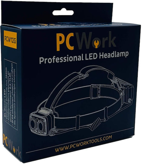 Pcwork Rechargeable LED Head Flashlight with Maximum Brightness 200lm