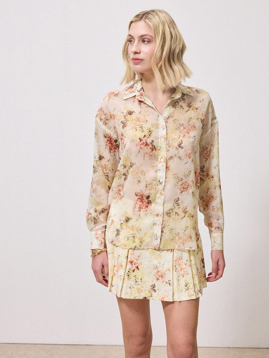 Μακρυμάνικο Γυναικείο Πουκάμισο Lemon Floral