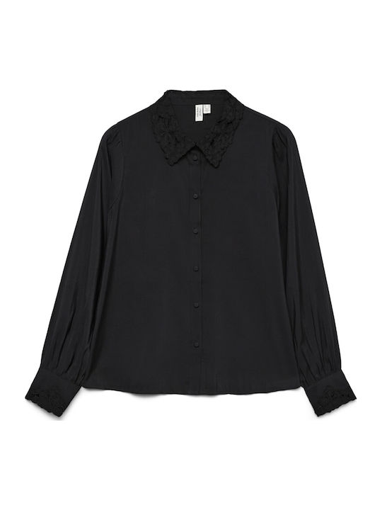 Vero Moda Γυναικείο Πουκάμισο Μαύρο