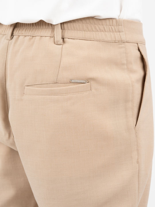Elastic Men's Trousers in Loose Fit Morrone Beige