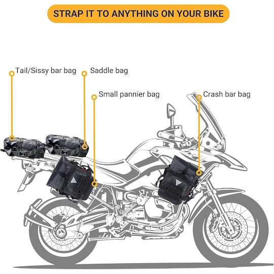Adiavroxo (Work Aprons & Sleeves) Bag for Motorcycle Protection Rails 8lt