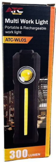 ATC Rechargeable Workshop LED Flashlight with Brightness up to 300lm