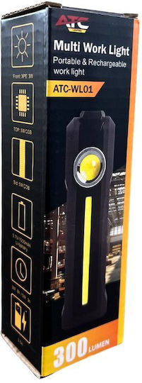 ATC Rechargeable Workshop LED Flashlight with Brightness up to 300lm