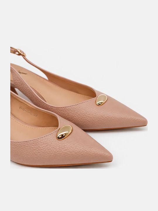 Heels with Thin Low Heel Pink