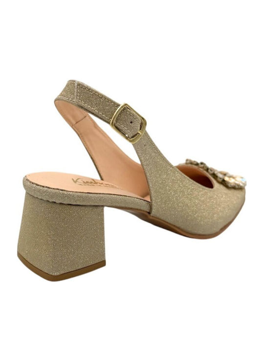 Heels with Medium Heel Gold
