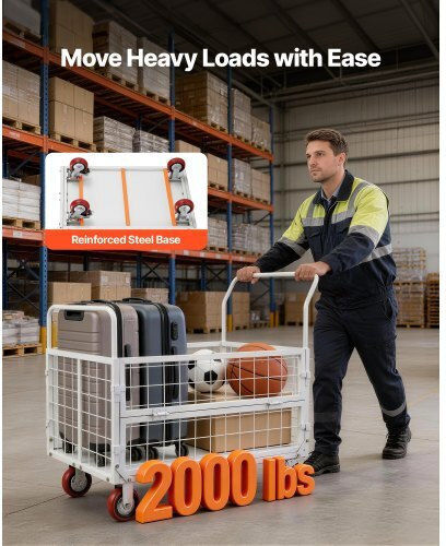 Vevor Collapsible Platform Trolley for Load up to 907kg in Gray Colour