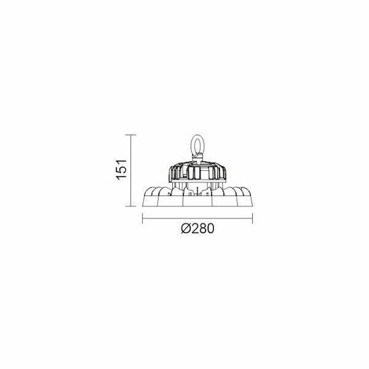 Spot Light Bell Light 150W Warm to Cool White 21000 Lumen with Built-in LED Black