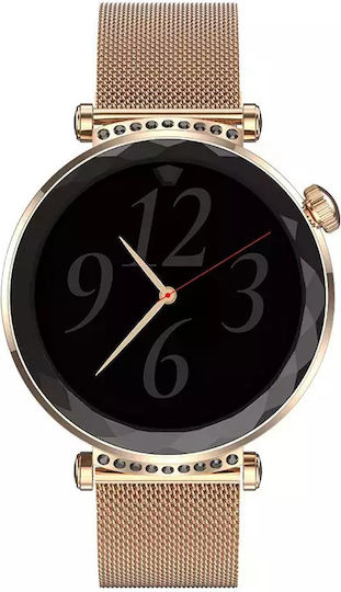 MaxCom FW73 Edelstahl Smartwatch mit EKG (Onyx Gold)