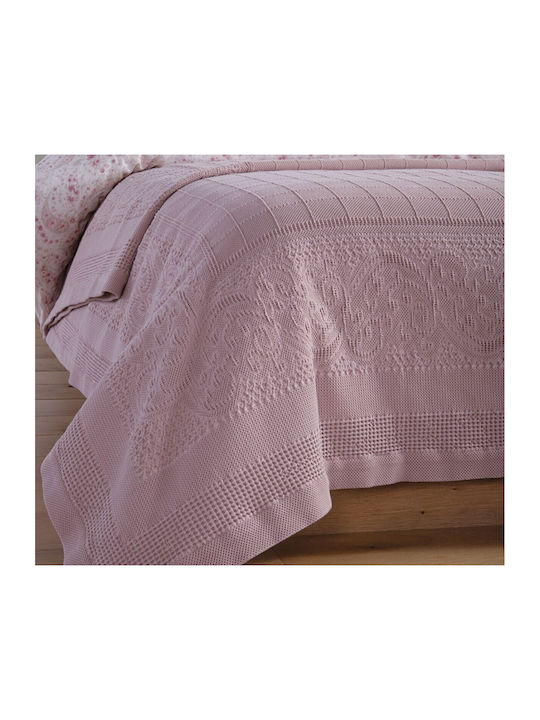 Nef-Nef Homeware Mirelle Pique Double Blanket 230x250cm Purple