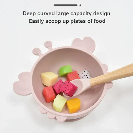 Pandaboo Toddler Food Bowl Silicone Pink