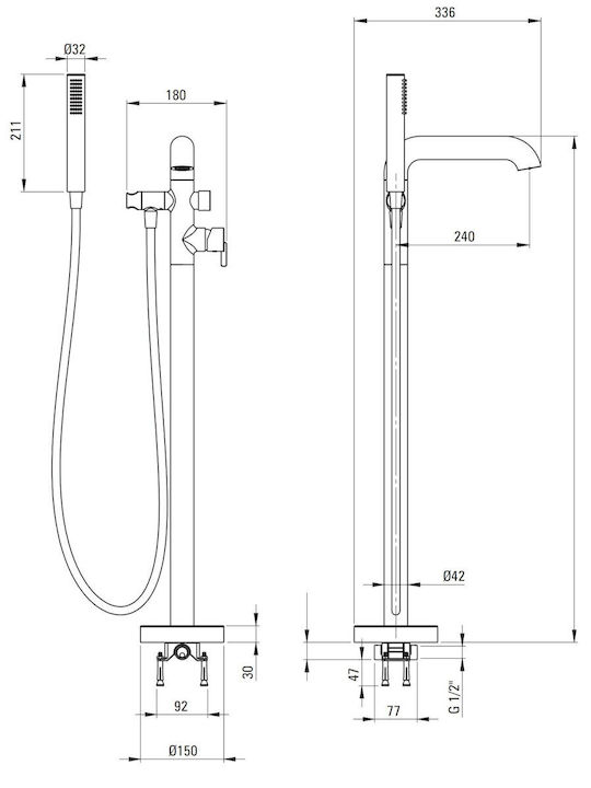 Deante Baterie Amestecare Pentru Duș Termostatică Set Complet Neagră