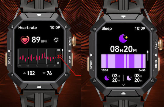 Cubot X1 Aluminium Smartwatch mit Herzfrequenzsensoren Schwarz