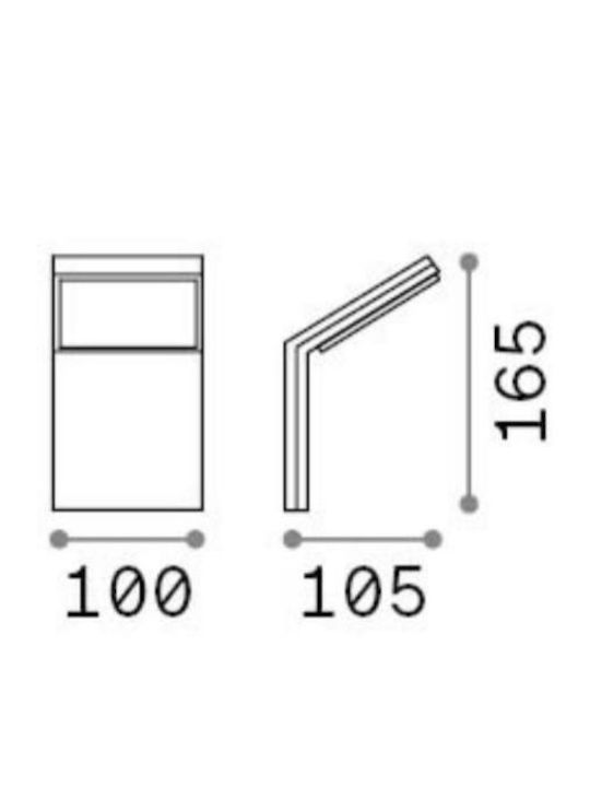 Ideal Lux Επιτοίχιο Εξωτερικό Φωτιστικό LED IP54 9W με Φυσικό Λευκό Φως 10x10.4x16.4εκ.