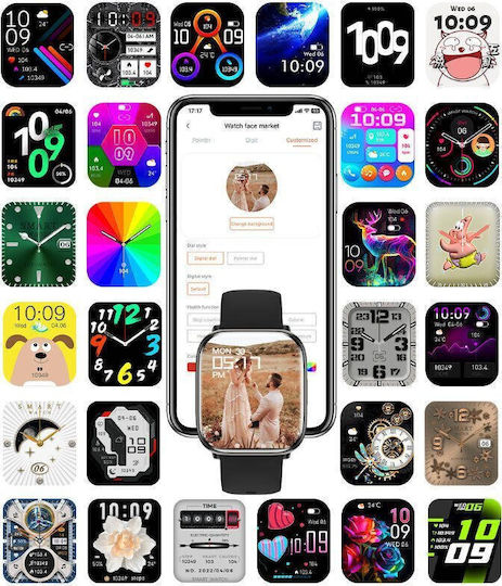 Έξυπνο Ρολόι Rubicon Smartwatch Rubicon Rncf31 Czarny Bt Call Συνομιλίες