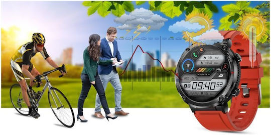 Ceas Inteligent Gravity Pentru Bărbați Smartwatch Gravity Gt21-6 Bk Rd Bk