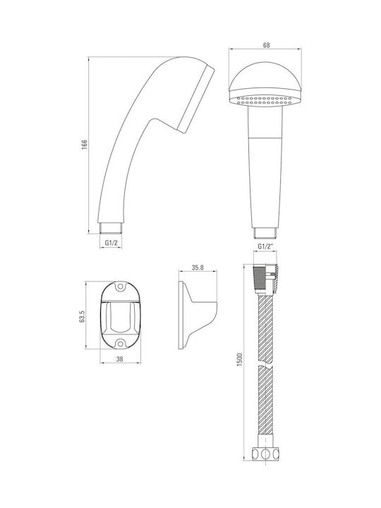 Deante Baterie Amestecare Dus Termostatic Set Complet