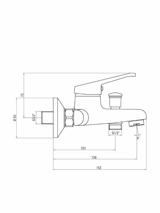 Deante Mixing Bath Shower Faucet Thermostatic Silver