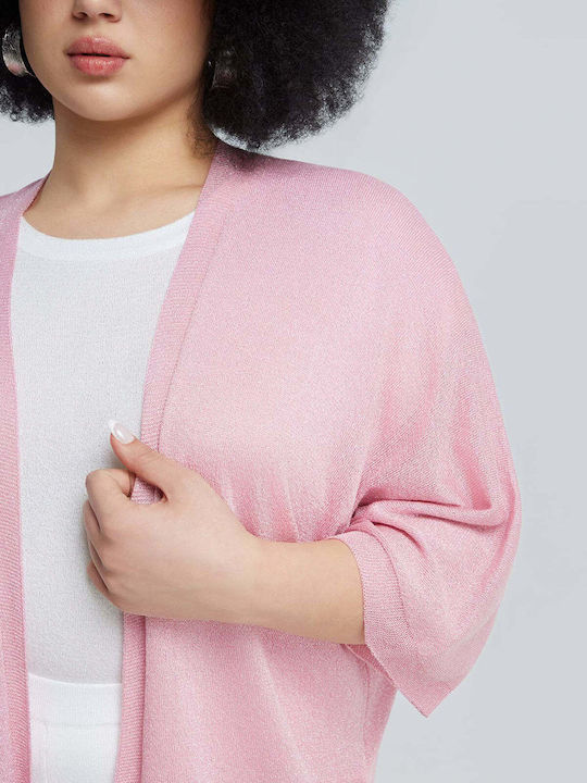 Women's Knitted Cardigan In Pink Color