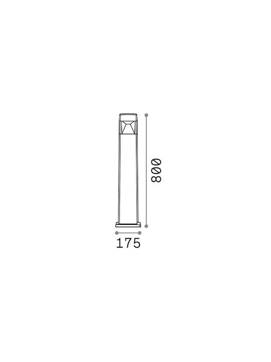Ideal Lux Elisa Außenstehlampe Kolleenaki Außenbereich 10W IP55 Für Lampenbirnensockel Schwarz